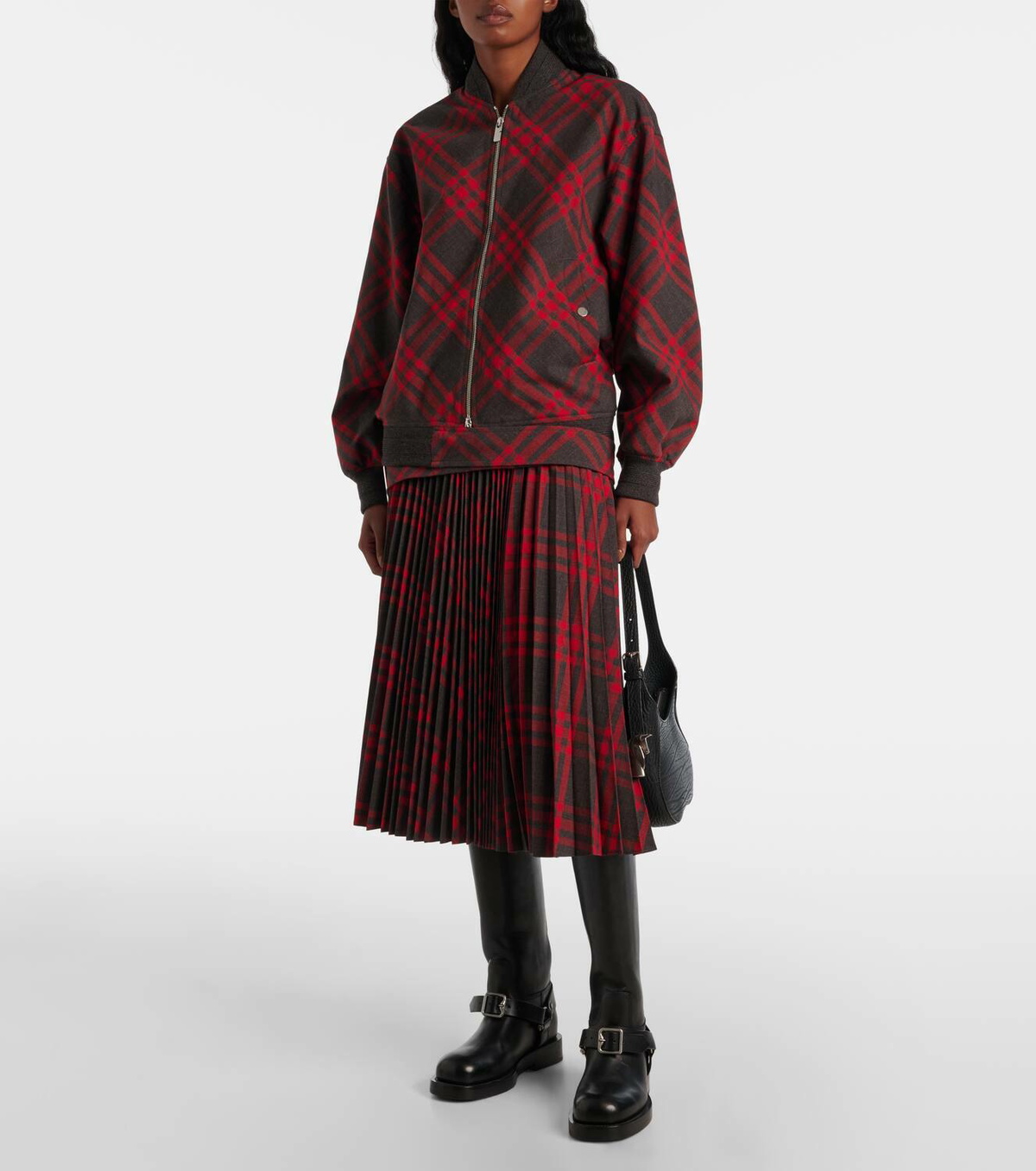 【送料&関税込】Burberry Check Pleated Skirt Exaggerated Check Pleated Cotton Skirt | The Webster