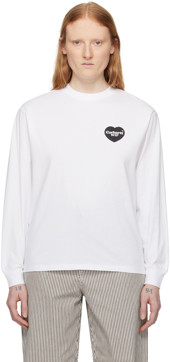 Carhartt Work In Progress White Heart Bandana Long Sleeve T Carhartt Work In Progress White Heart Bandana Long Sleeve T