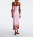 Costarellos Harlee floral-appliqué sequined cocktail dress