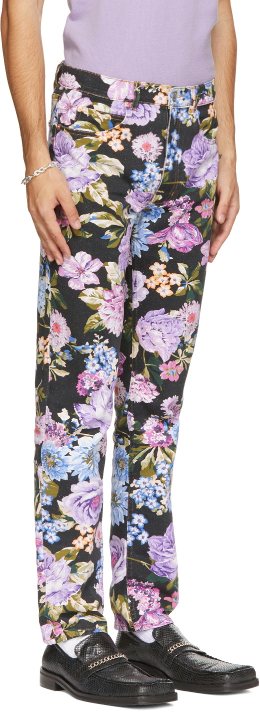 martin rose ronnie jeansマーティンローズ21ss Martine Rose Black & Multicolor Floral Ronnie Jeans Martine Rose