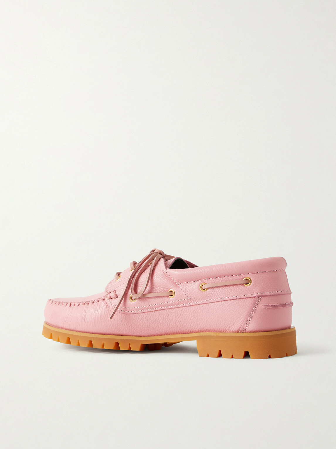 VINNY's - Aztec Full-Grain Leather Boat Shoes - Pink