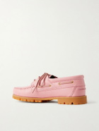 VINNY's - Aztec Full-Grain Leather Boat Shoes - Pink