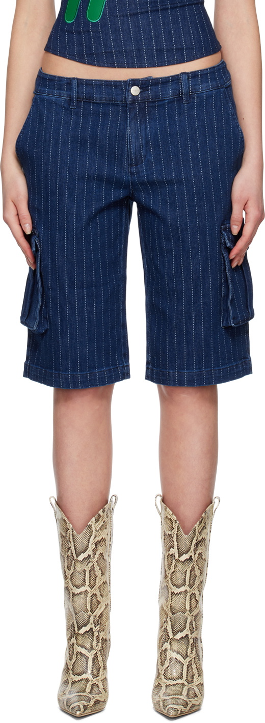 Miaou Blue Dune Denim Shorts