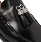Christian Louboutin - Leather Tasseled Backless Loafers - Black