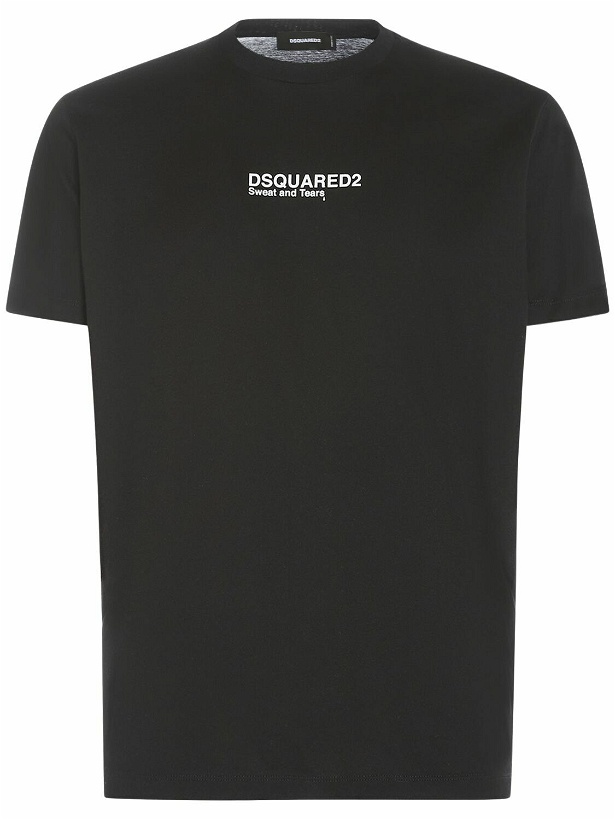 Photo: DSQUARED2 - Logo Printed Cotton Jersey T-shirt
