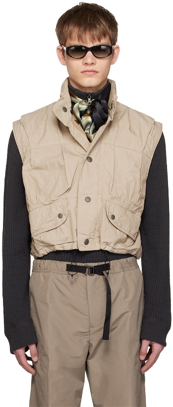 Photo: Our Legacy Beige Cropped Exhale Puffa Vest