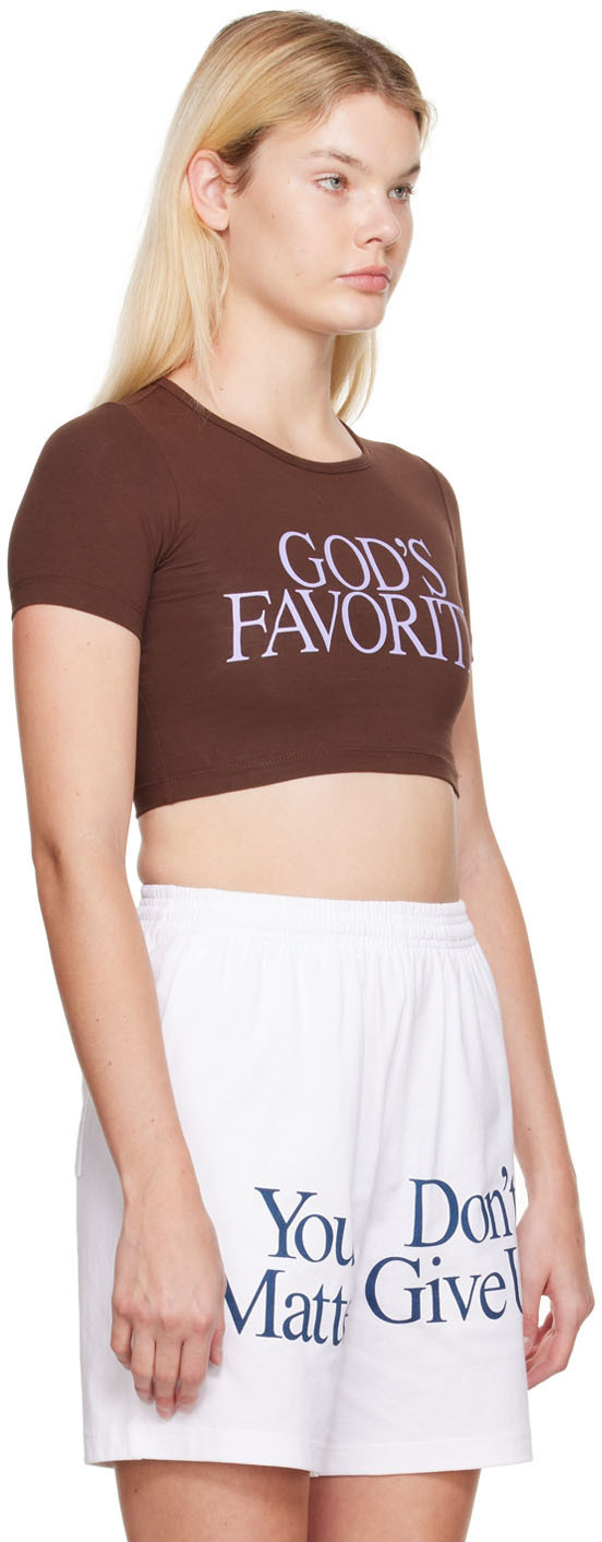 【PRAYING】GODS FAVORITE CROP TEE (BROWN) God's Favorite Crop Tee Brown – Praying
