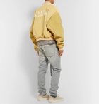 Fear of God - Appliquéd Suede-Panelled Faux Suede Bomber Jacket - Yellow
