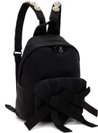 Simone Rocha Black Beaded Utility Bow Backpack