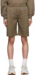 Helmut Lang Khaki Sheer Quilted Shorts