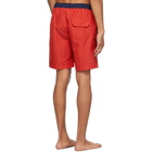 Solid and Striped Red The California Seersucker Swim Shorts