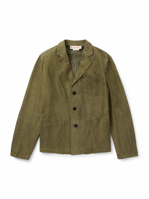Photo: Marni - Suede Overshirt - Green