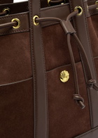 Veronica Beard Goody Panelled Suede Bucket bag - Dark Brown - One Size