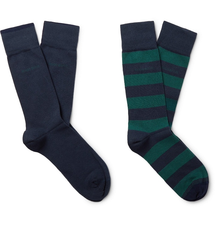 Photo: HUGO BOSS - Two-Pack Stretch Cotton-Blend Socks - Multi