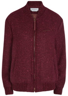 Gabriela Hearst Winslow Speckled Wool-blend Bomber Jacket Bordeaux
