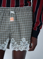 Martine Rose Lace Trim Checkered Shorts