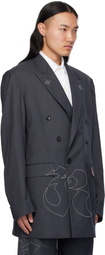 KUSIKOHC Gray 'Right To Fail' Oversized Blazer
