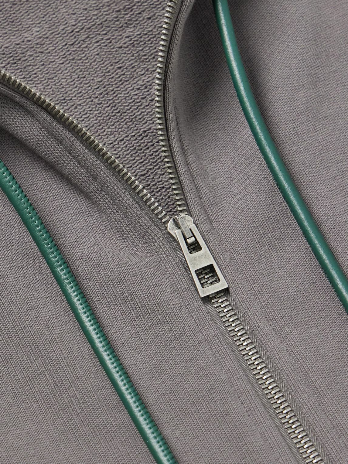 LOEWE - Logo-Embroidered Cotton-Jersey Zip-Up Hoodie - Gray