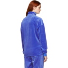 Reebok Classics Blue Velour Vector Half-Zip Sweatshirt