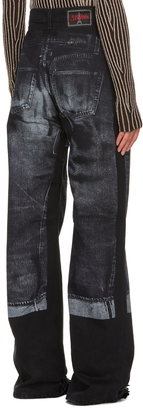 Jean Paul Gaultier Black Trompe L'oeil Jeans Jean Paul Gaultier