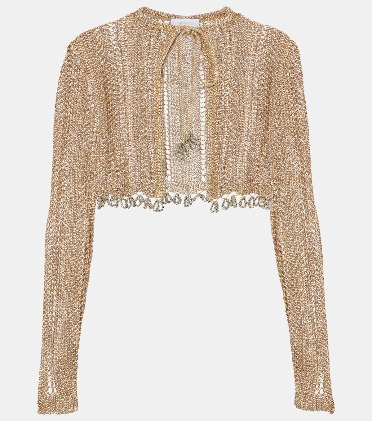 Rabanne Crochet embellished cropped cardigan