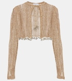 Rabanne Crochet embellished cropped cardigan