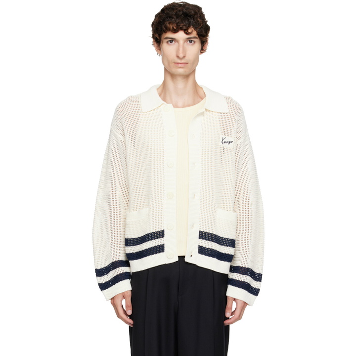 Photo: Kenzo Off-White Kenzo Paris Polo Collar Cardigan