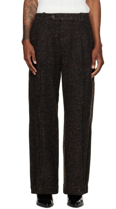 Photo: NULLUS Gray Layered Folded Trousers