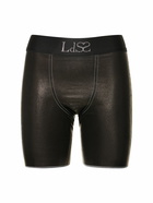 LUDOVIC DE SAINT SERNIN - Leather Embellished Logo Cycling Shorts