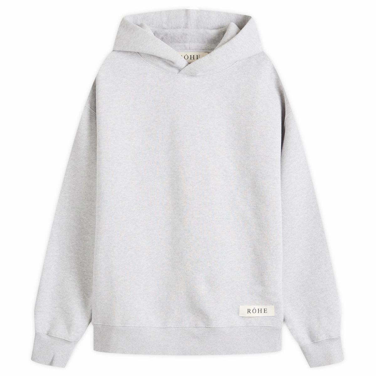 Róhe Men's Logo Hoodie in Mid Grey Melange