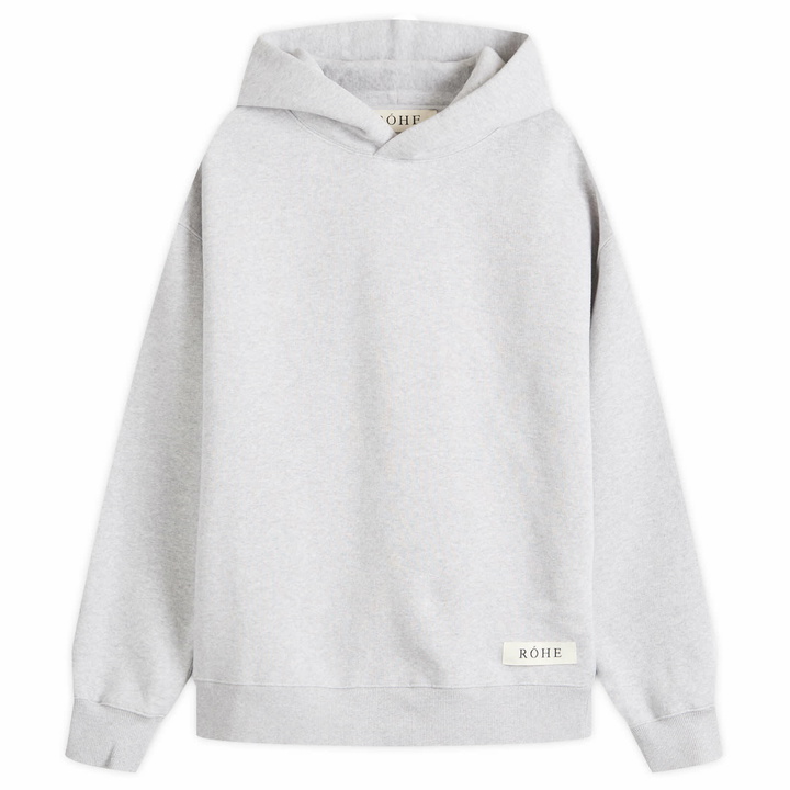 Photo: Róhe Men's Logo Hoodie in Mid Grey Melange