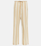 Toteme - Striped straight cotton and silk pants