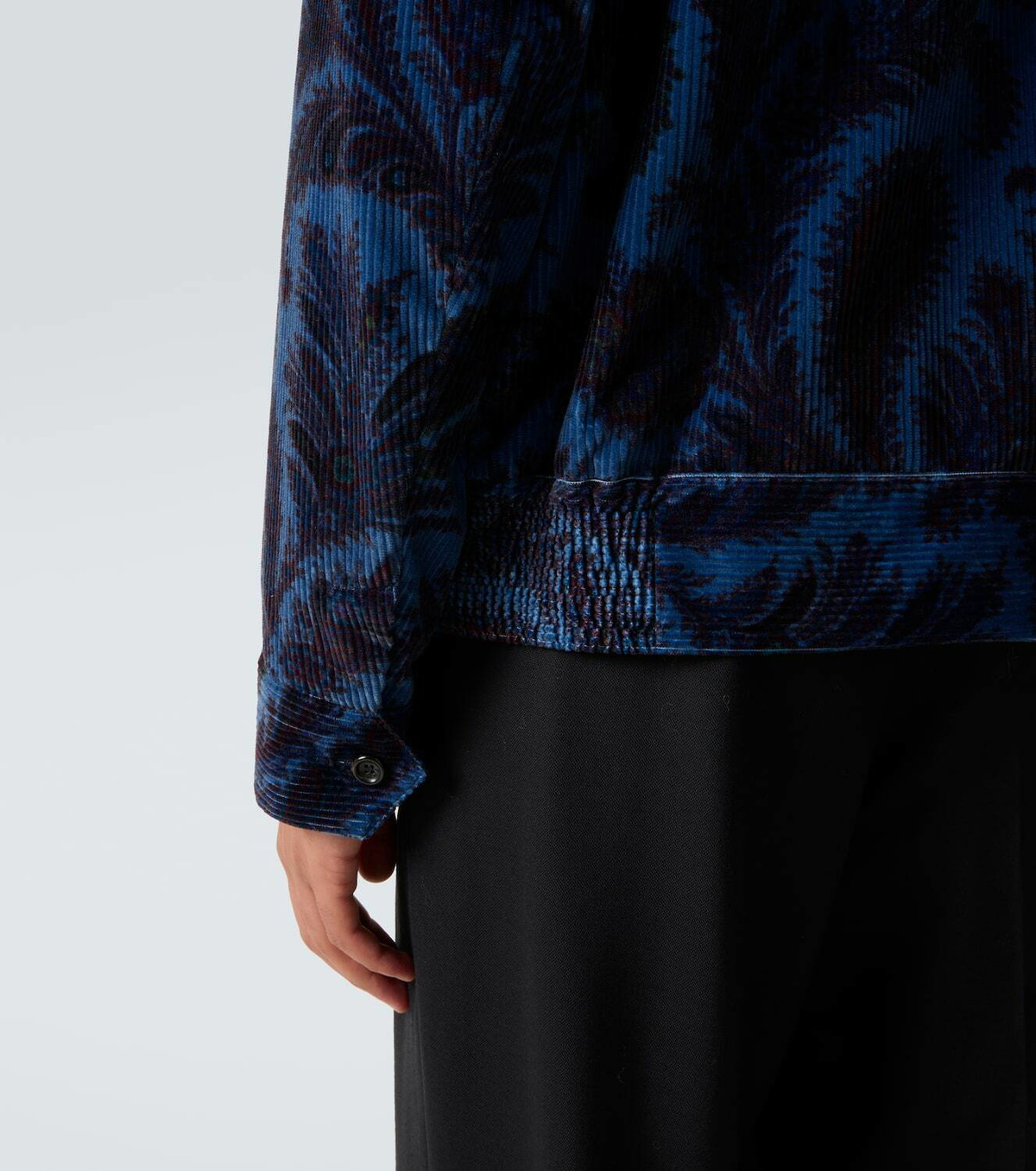 Etro Printed cotton velvet jacket