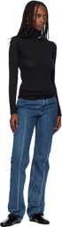 Jil Sander Blue Diagonal Cotton Denim Jeans