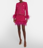 Rebecca Vallance Feather-trimmed tweed jacket