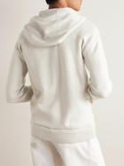 TOM FORD - Leather-Trimmed Cashmere Zip-Up Hoodie - Neutrals