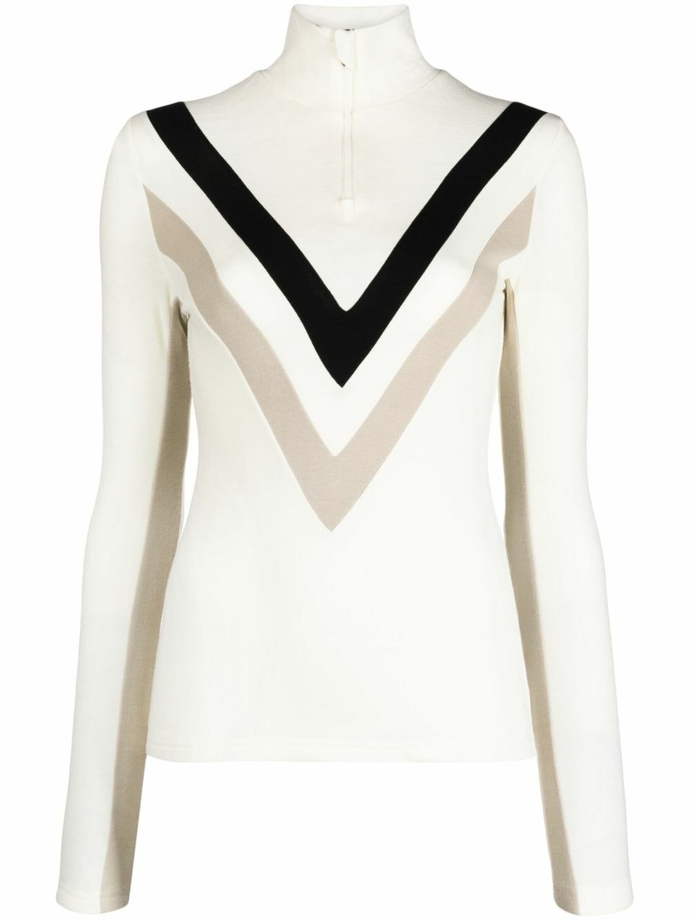 We Norwegians White Voss Chevron Merino Wool Ski Top