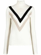 We Norwegians White Voss Chevron Merino Wool Ski Top