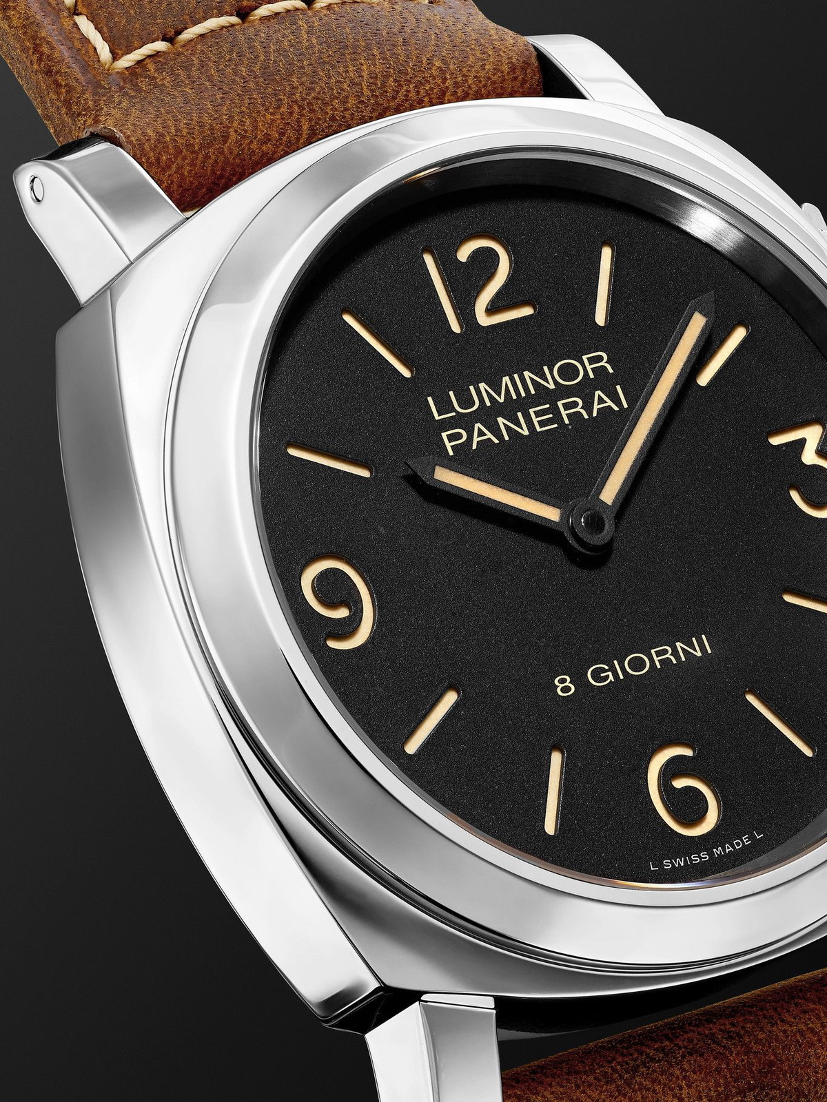 PANERAI Luminor Base 8 Days Hand Wound 44mm Steel and Nubuck