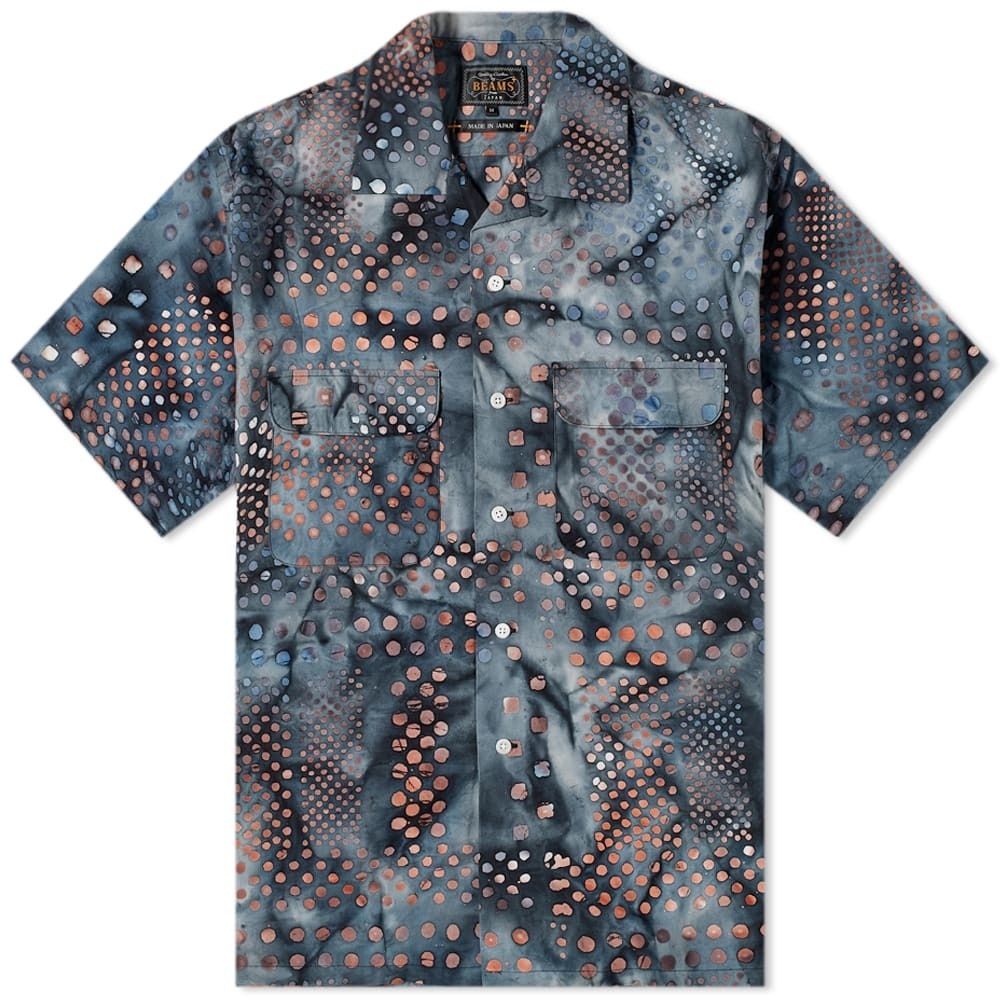 Beams Plus Short Sleeve Open Collar Batik Print Shirt Beams Plus