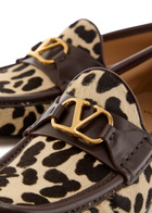 Valentino Garavani Vlogo Leopard-print Calf-hair Loafers