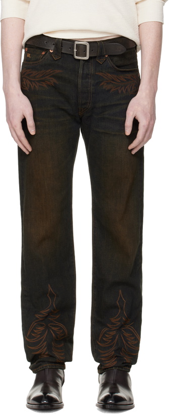 Photo: RRL Navy Western Straight Leg Jeans