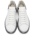 Alexander McQueen White and Black Snake Clear Sole Oversized Sneakers