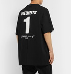 Vetements - Oversized Printed Cotton-Jersey T-Shirt - Black