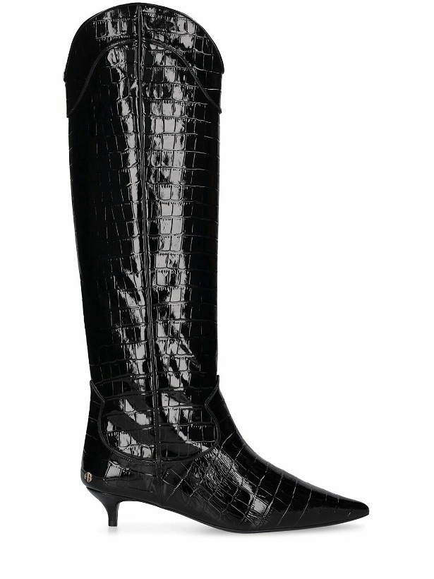 Photo: ANINE BING - 40mm Rae Croc Embossed Leather Boots