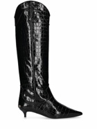 ANINE BING - 40mm Rae Croc Embossed Leather Boots