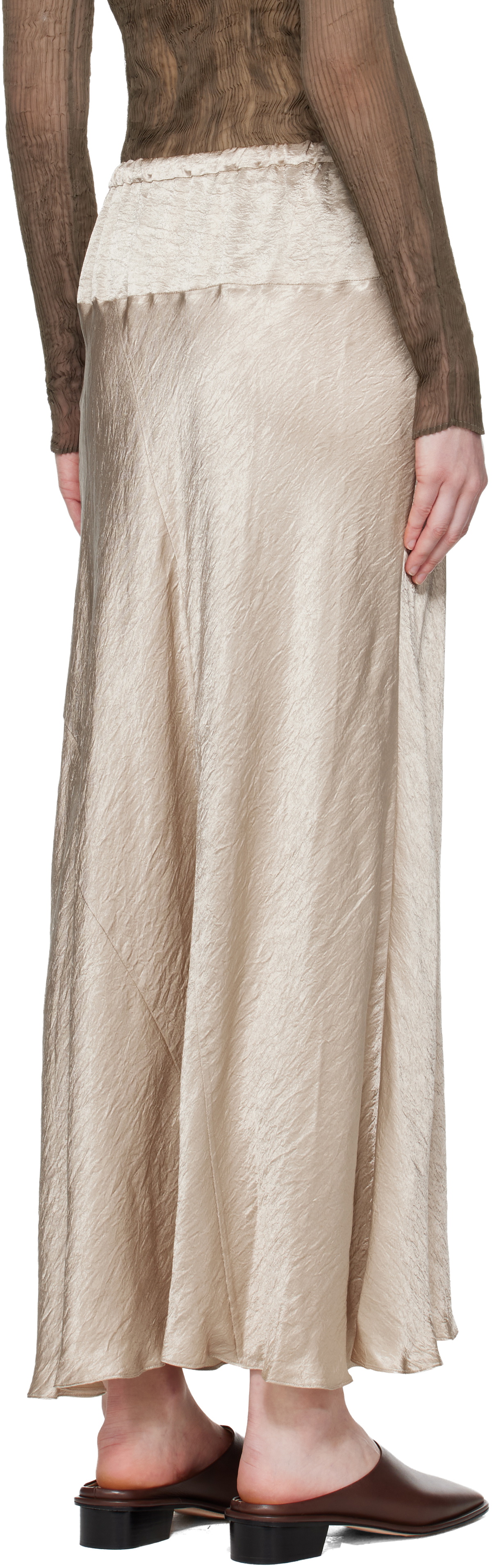 Lauren Manoogian Beige New Luster Maxi Skirt