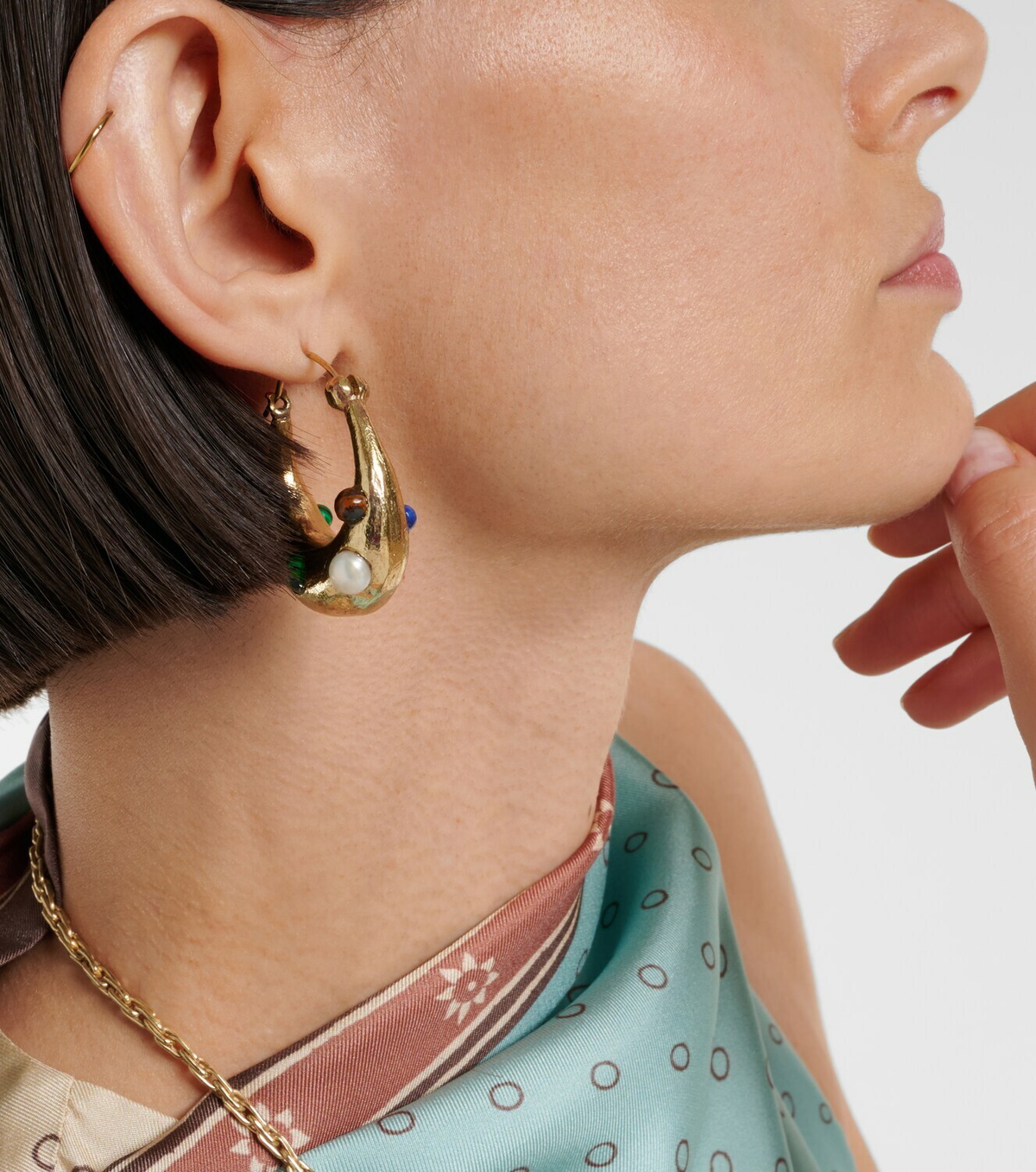 Alémais Jem Rainbow embellished hoop earrings