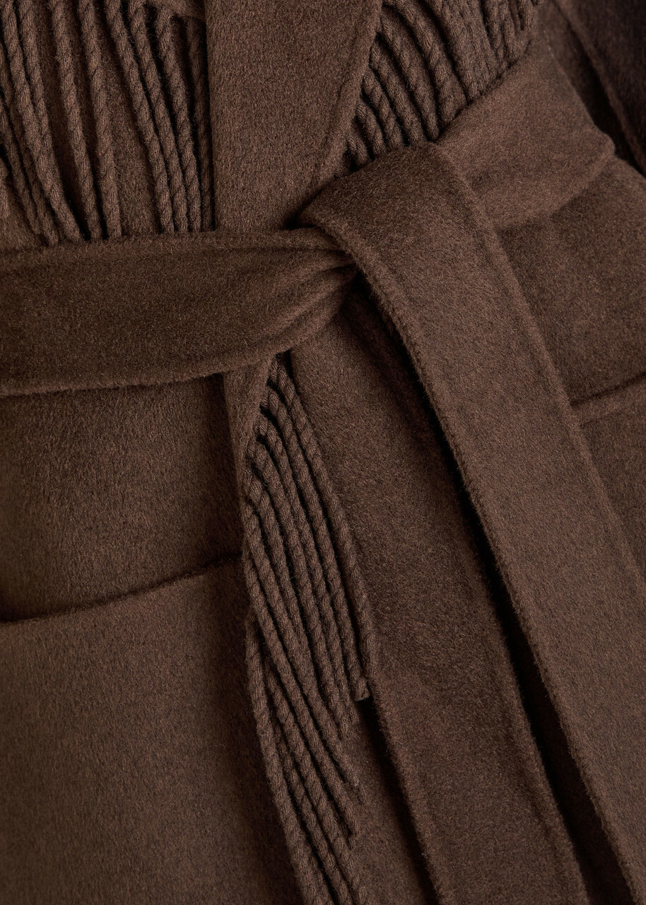 Simkhai Carrie Fringed Wool-blend Coat Chocolate