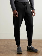 ON - Slim-Fit Tapered Stretch Recycled-Jersey Sweatpants - Black